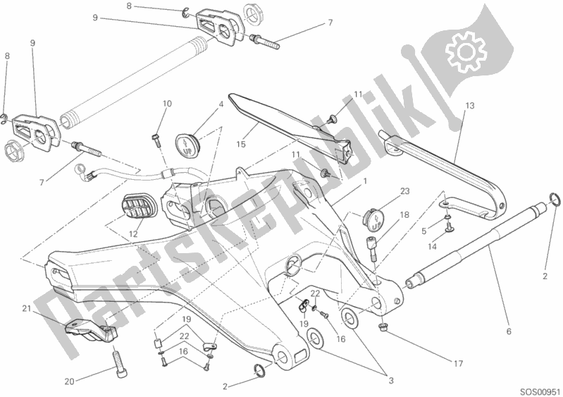 All parts for the Rear Swinging Arm of the Ducati Scrambler Icon USA 803 2020